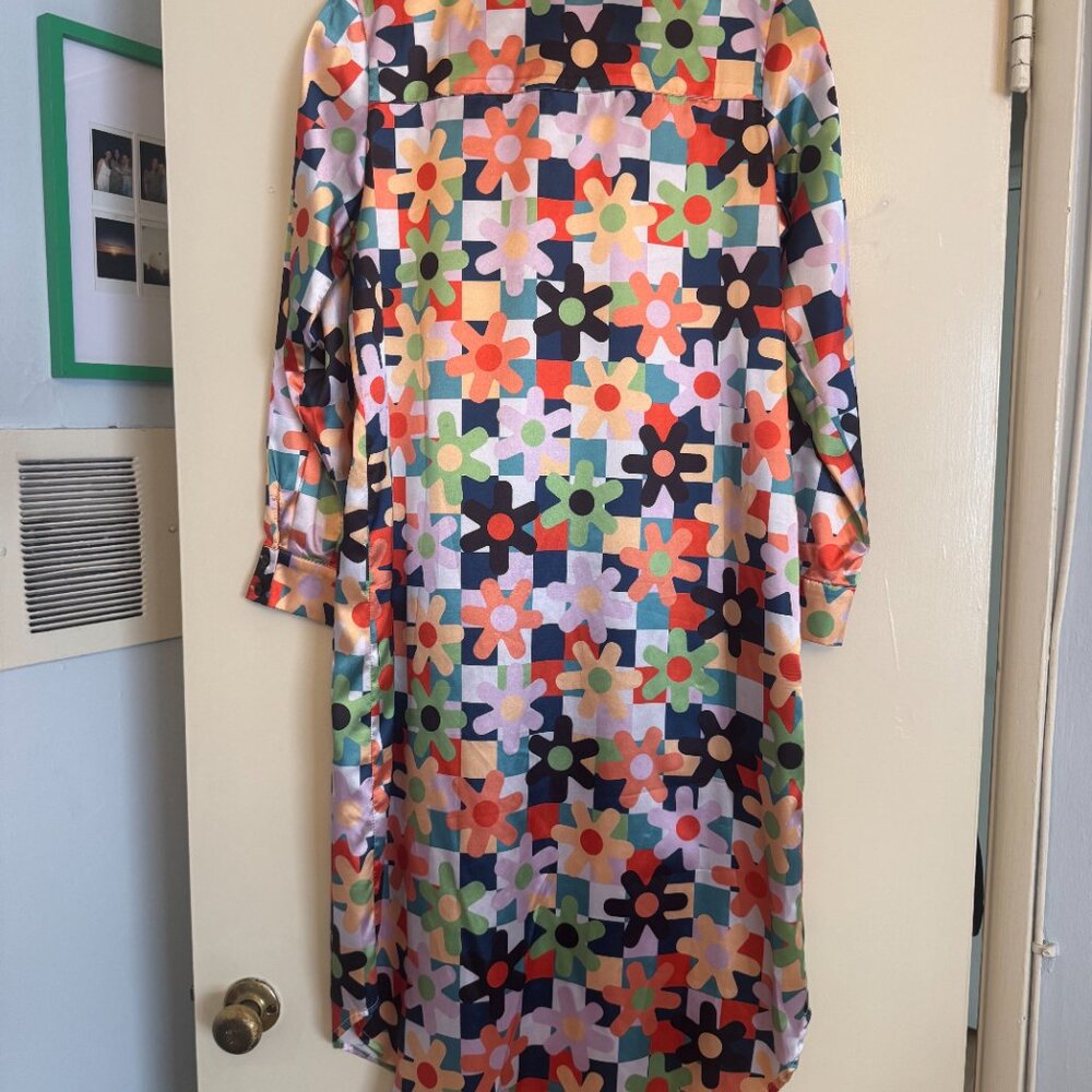 Dusen Dusen Multicolor Daisy Pattern Button Down … - image 4